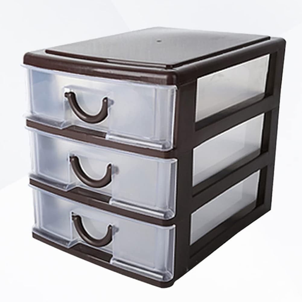 Hndhbfgrt Multifunctional 3-Layer Plastic Drawer Storage Box for Desktop for Desktop Organizing with Translucent Design