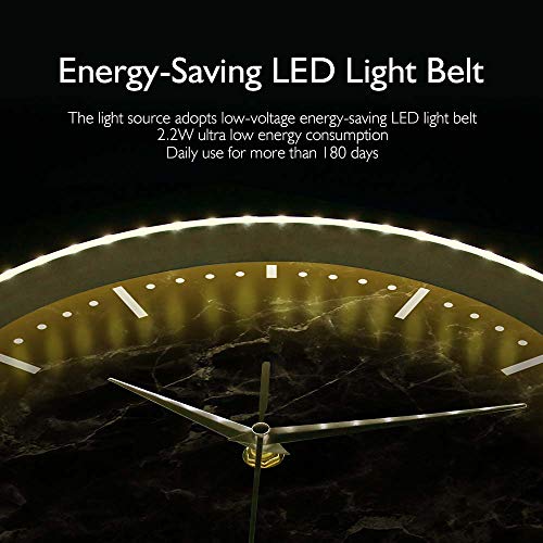 Reloj de Pared Digital Negro con Luz LED y Control de Voz miniatura 5