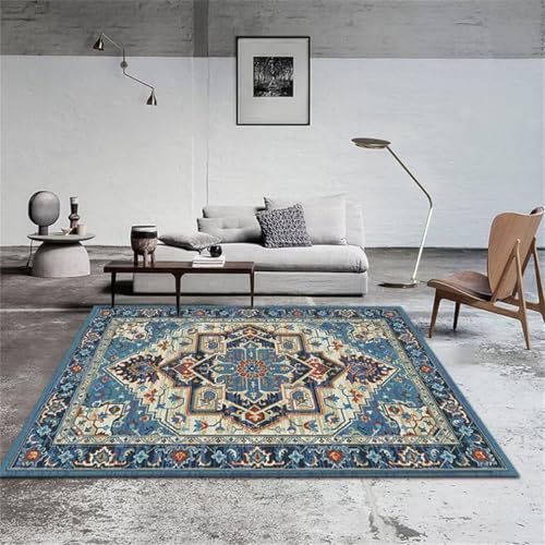 QGYFRE Carpete Sala Grande BLU Alfombras Cocina Antideslizante Lavables 160x250CM Alfombra para Niñas Rectangular la de Estar Perro
