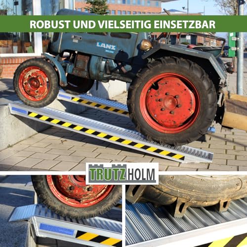 TRUTZHOLM 1 x Profi Schwerlastrampe 212cm Traglast 1900 kg Alu grau Auffahrrampe Verladerampen