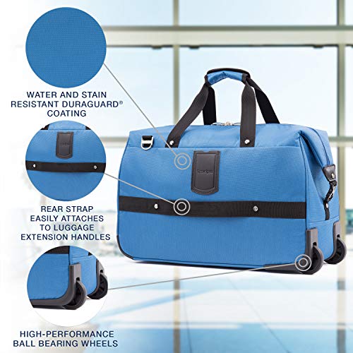 Travelpro Maxlite 5-Carry-On Rolling Duffel Bag, Azure Blue, 20-Inch