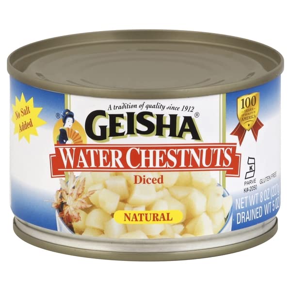 Geisha Diced Natural Water Chestnuts, 8 Ounce