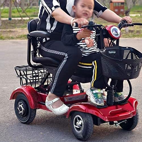 PRABOS 4-kołowy skuter mobilności dwuosobowy 380W wytrzymały skuter mobilności dla seniorów i dorosłych pojemność 200kg 48V 20Ah przenośny składany skuter mobilności dla osób starszych - pełne