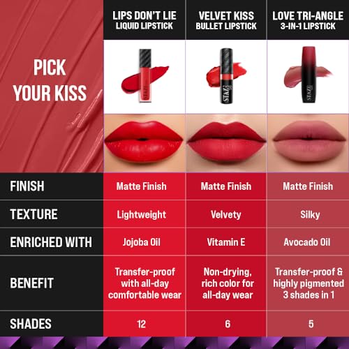 Image of Staze Lips Don't Lie Liquid Lipstick (Pack of 2)