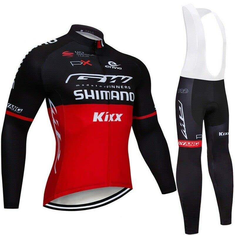 Maillot Cyclisme Homme Manche Longue Set,avec 3D Gel Rembourré VTT Cyclisme Sports Pantalons Maillot Velo Route Homme