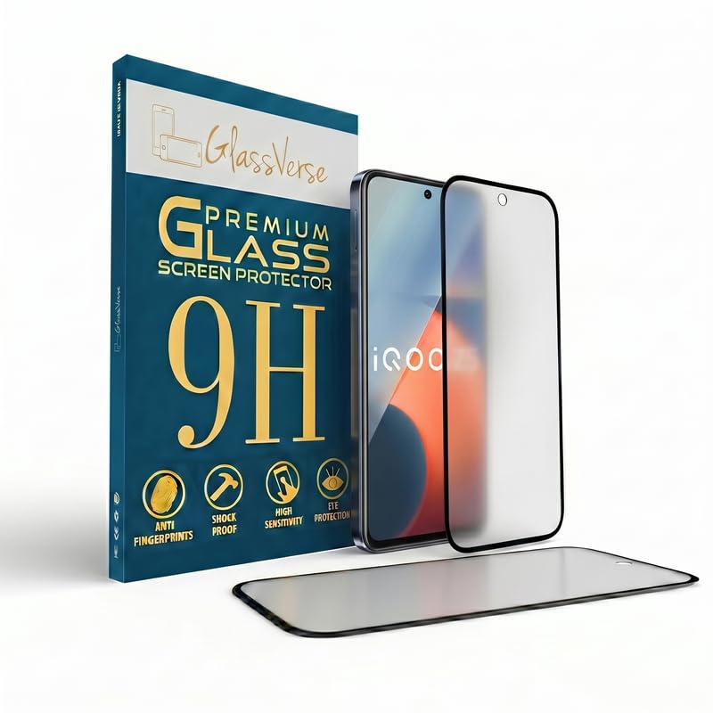 Image of GlassVerse D+ Matte Tempered Glass With 18H Hardness For Iqoo Z5 5G (Pack Of 2) with Free Installation Kit. Full screen Coverage - 6.67 inch