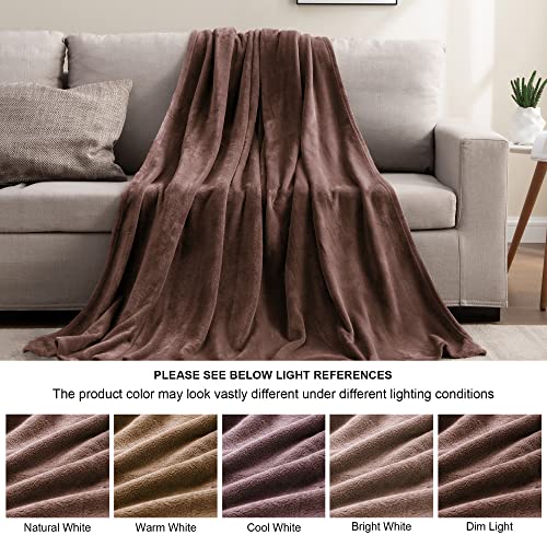 Image of BEDELITE Fleece Blanket King Size Blankets for Bed, Luxury Plush Cozy Fuzzy Blanket 108x90 inches, Super Soft Warm Lightweight Throw Blanket All Seasons Suitable, Brown