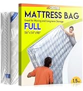 Plastic Mattress Bag for Moving Storage, Waterproof Mattress Cover, Mattress Protector for Moving...