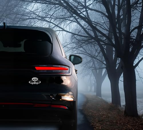 Image of Elektroplate Exclusive Metalhead Collection Alien Chrome All Metal Emblem for Cars, Trucks, and All Auto | Universal Fit at 2.6 inch x 4.0 inch | Weatherproof