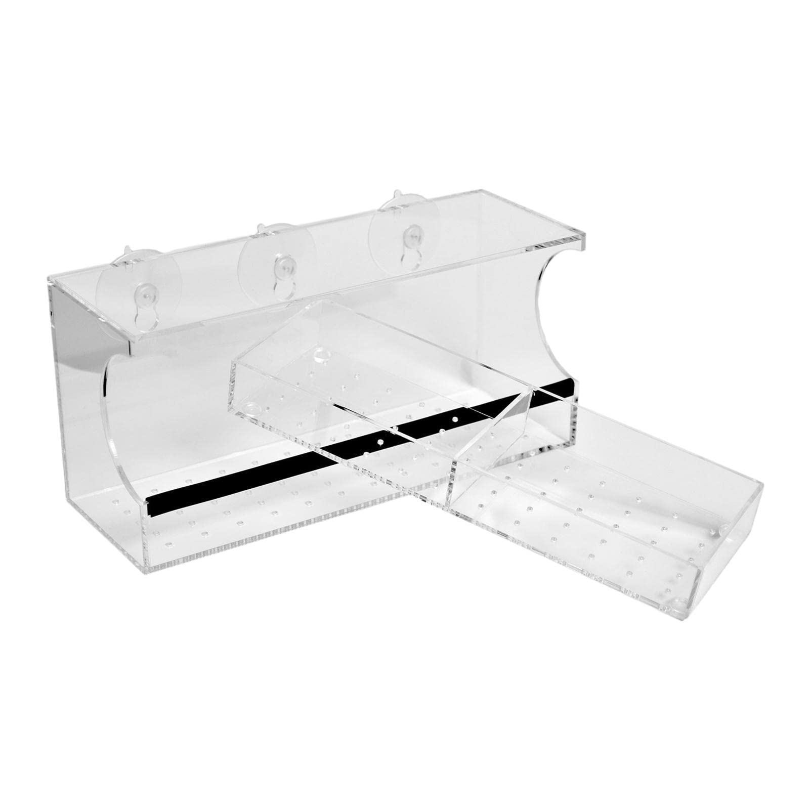 Comedero para Ventana, Casa acrílico para pájaros para dispensador Alimentos Ventana, Comedero y Bebedero para pájaros con ventosas para balcón, Patio, jardín Shiyan