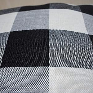 Hoplee large throw pillows farmhouse pillow covers 24×24 inches decorative black and white buffalo plaid outdoor pillow cover set of 2  urban country home decor