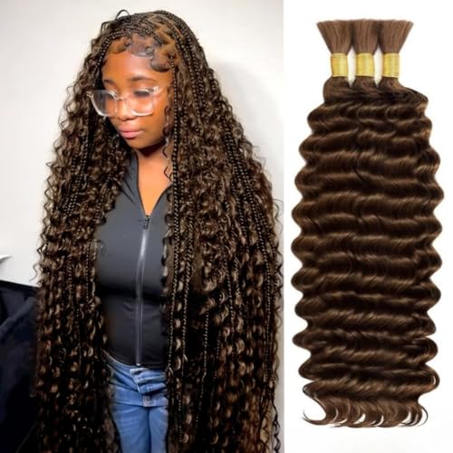 Human Braiding Hair for Boho Braids 120g Deep Water Wave