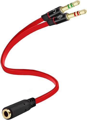 Yxflz Headphone Splitter 3.5mm, Audio Splitter 2 Female to 1 Male, Y Splitters C