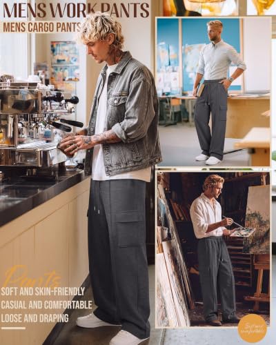Image of Neer Men's Big and Tall Cargo Sweatpants Baggy Pants