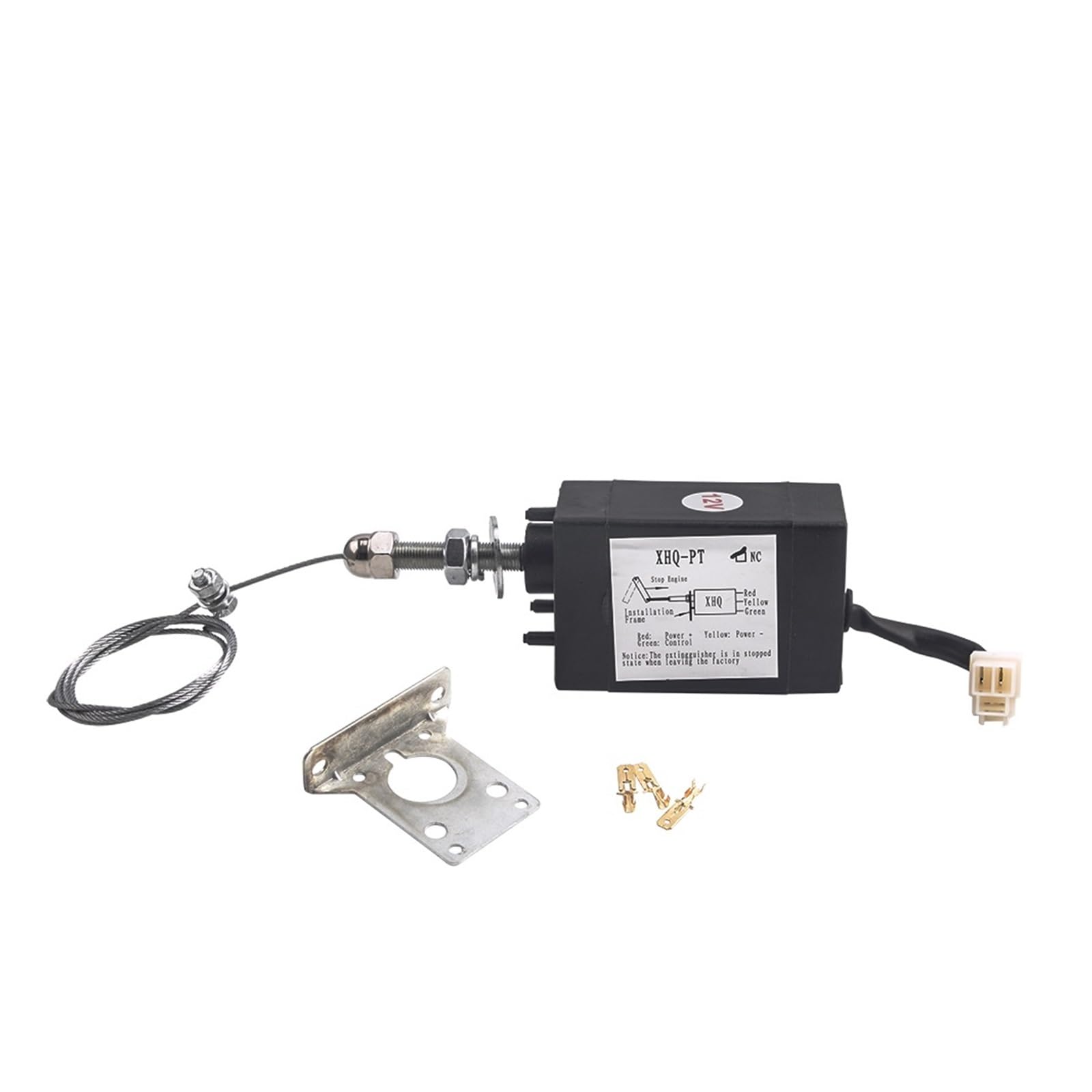 Hdrtcbu Nc-Power Off Pull Solenoid Valve 12V 24V Nc No Engine Flame Out Device Off Valve Fuel Stop Solenoid