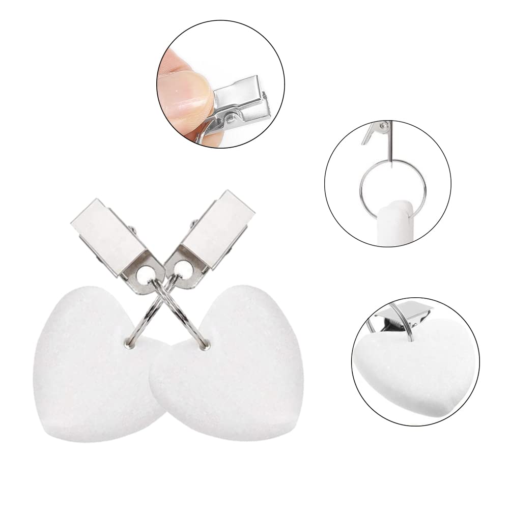 HERCHR 6pcs Poids de Nappe, Pince à Nappe en métal cintres de Poids de Table en Pierre pour la décoration de Table de dîner de Pique-Nique en Plein air(Star