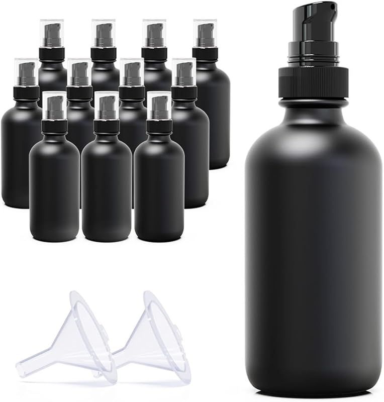 Frasco de vidro âmbar seafulee com válvula pump, 120 mL, pacote com 12