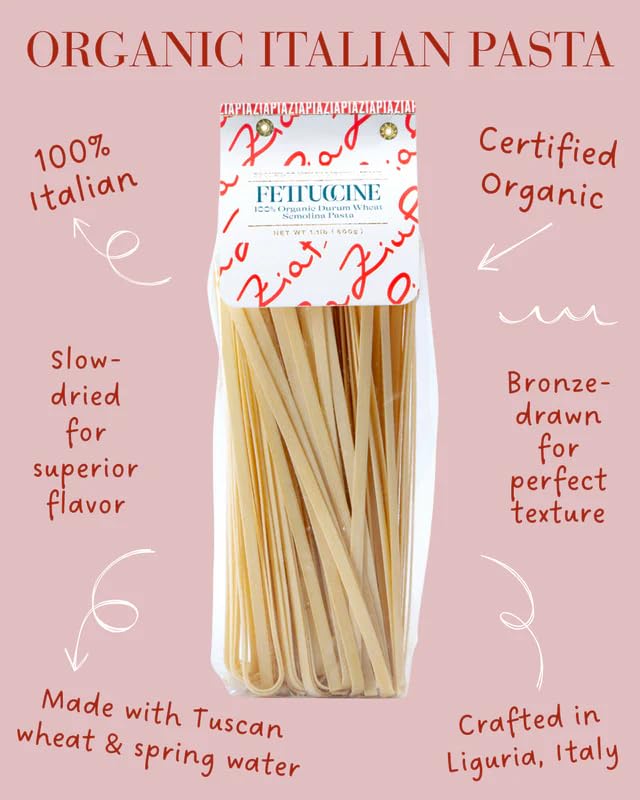 Zia Pia Extra Virgin Olive Oil - 500 mL | Small Batch Organic Olive Oil + Zia Pia Organic Pasta - Fettuccine (500g) | Traditional Italian Pasta image 3