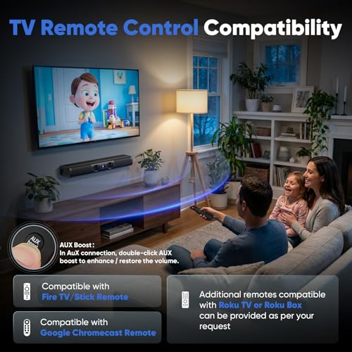 Image of 60W 17 Inch Sound Bar for Smart TV, Dual-Horn Port Deep Bass