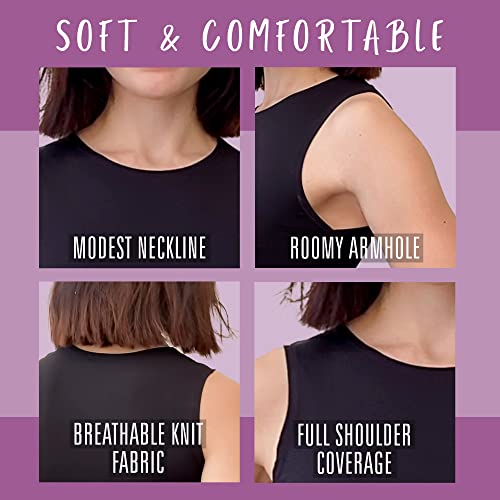 Kosher Casual 1271-AS-BK Modest High Neck Tank Top For Women Full-Shoulder Sleeveless Shell Small Black thumb #2