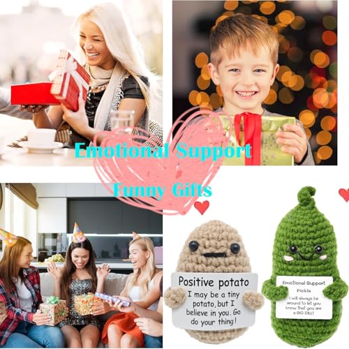 Image of 2PCS Crochet Toys, Crochet Gifts for Women Men Friends Coworkers, Crochet Toy for Birthday Christmas Valentine's Day