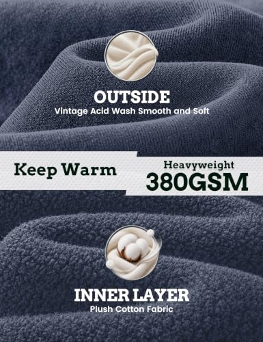 Image of FAIABLE Womens Oversized Acid Wash Hoodie Unisex Heavyweight Fleece Cotton Hoodies Vintage Washed Sweatshirt for Women