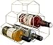 DCIGNA Metal Wine Rack Free Standing, Tabletop Gold Wine Rack, Countertop Wine Bottle Holder - Metal Brushed Gold and Geometric Design for Wine Cellar Bar Cabinet (Gold - 6 Bottles)