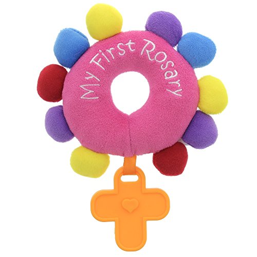 Image of Baby Rosary My First Rosary™, Plush Rattle Bright Pink