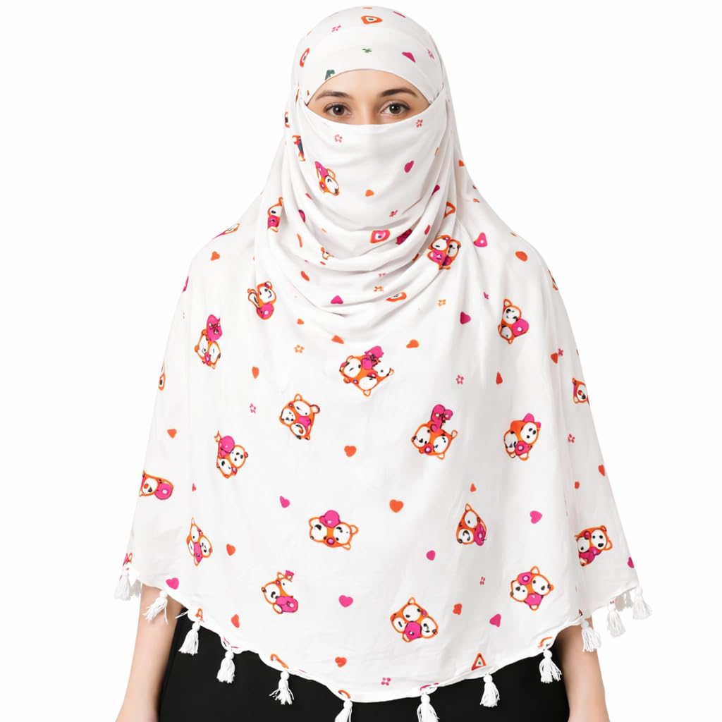 Cotton Face Scarf for Women | Full Face and Hair Cover Sun Protection | White Colour cotton mask for Women | Stylish Summer Driving essential for Daily Use-image-46
