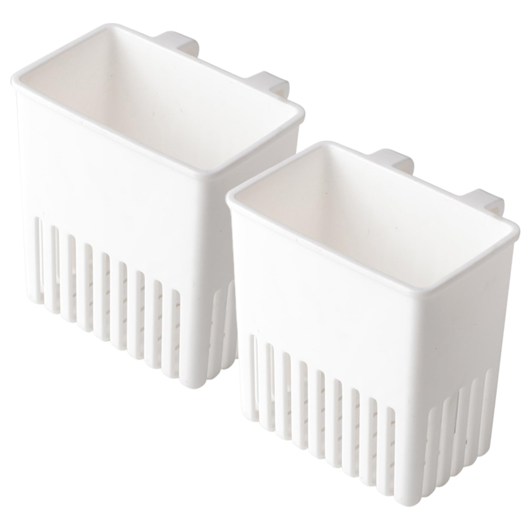 Muzrunq Utensil Drying Rack, 2PCS Hollow-out Plastic Silverware Drying Basket with Hooks Utensil Caddy for Spoon Knife and Fork Home.