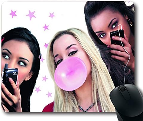 Custom Gaming Mouse Pad with bratz girls sasha jade yasmin cloe logan browning janel parrish nathalia ramos skyler shaye Non-Slip Neoprene Rubber Standard Size 9 Inch(220mm) X 7 Inch(180mm) X 1/8 Inch(3mm) Desktop Mousepad Laptop Mousepads Comfortable Computer Mouse Mat
