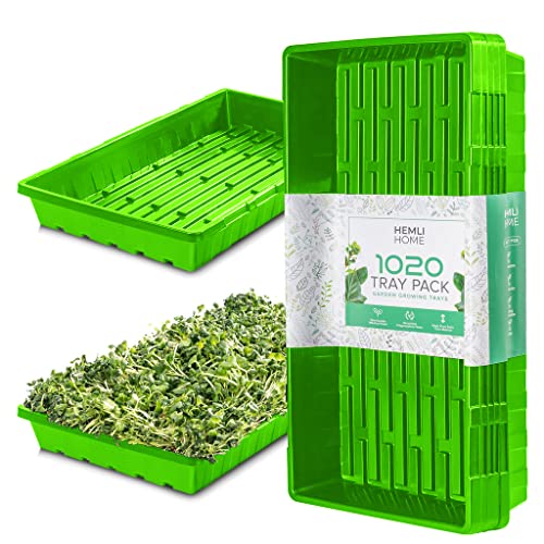 1020 Seed Starting Trays Plant Tray Microgreens Growing Trays Plastic Seed Trays Reusable Seedling Tray 5-Pack Growing Trays Germination Tray Planting Tray Plant Tray For Seedlings
