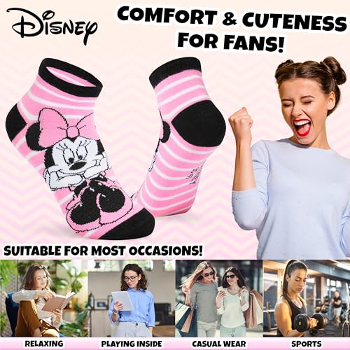 Image of Disney Stitch Ankle Socks for Women, Teens US Size 4-9, Pack of 5 Casual Ladies Socks, Gifts for Her