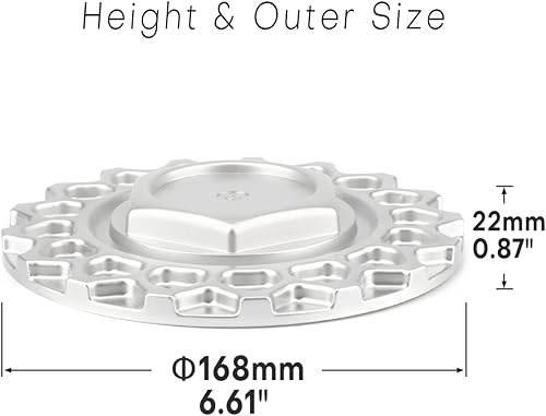 Miniatura 2 de Tapas centrales de rueda de 6.61 pulgadas para BBS RS Racing STR 606 BBS Style 5, 4 tapas de cubo de 6.614 in