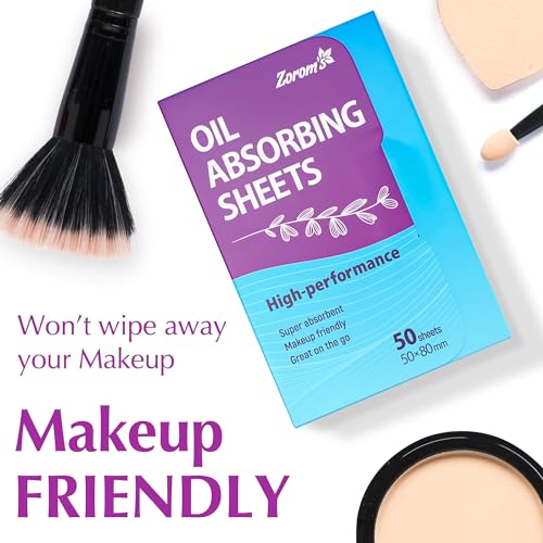high-performance oil absorbing sheets for face - 3 pack 150 sheets - makeup friendly blotting papers for oily skin - oil blotting sheets for face