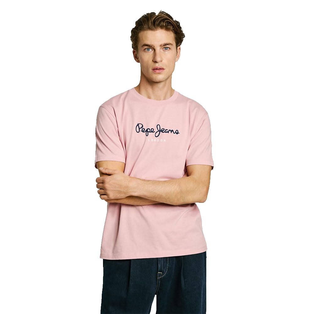 Pepe Jeans Men's EGGO N T-Shirt, Pink(Pink), XXL