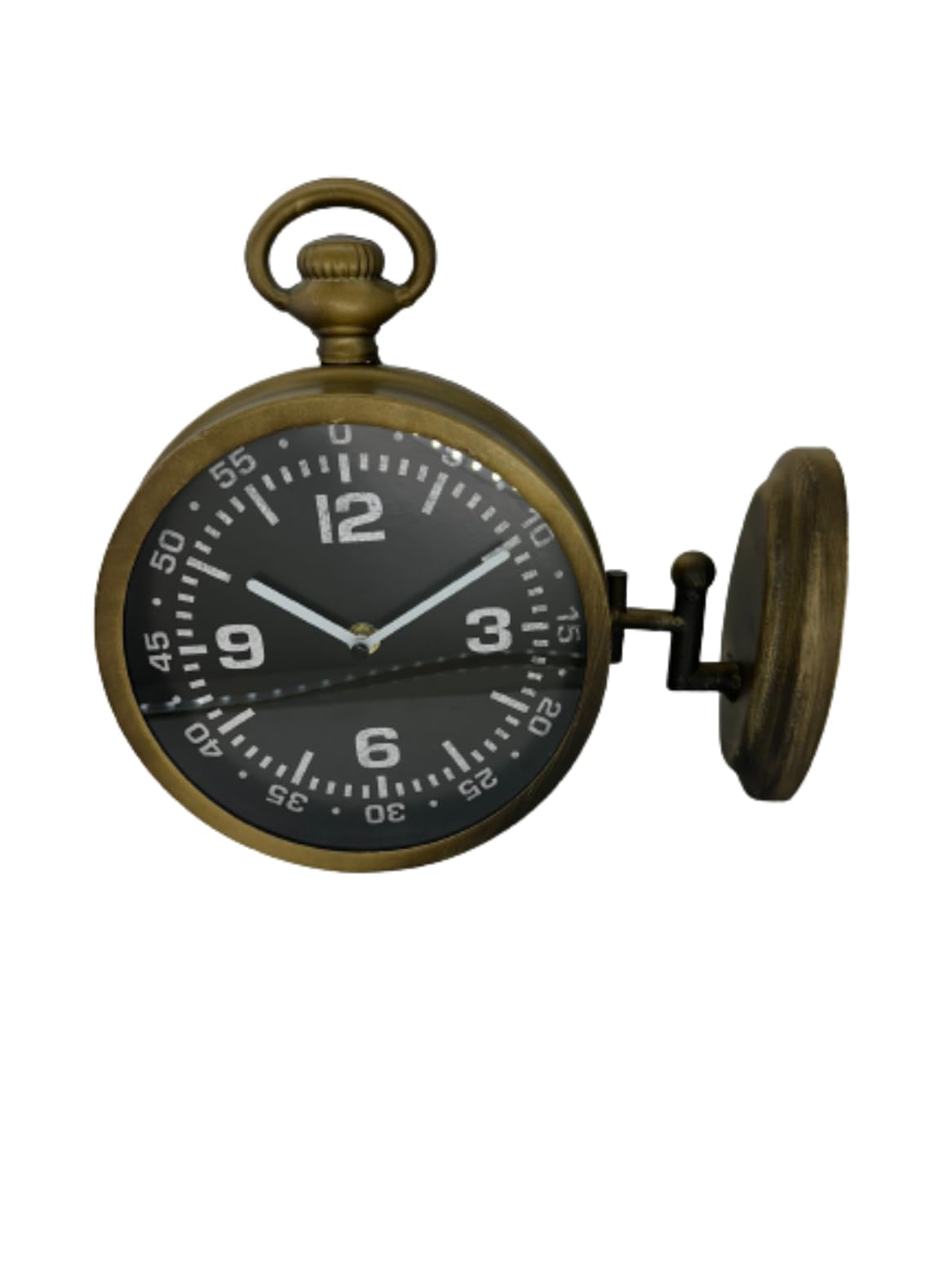 Reloj de doble cara de metal estilo vintage artesanal Made in Italy