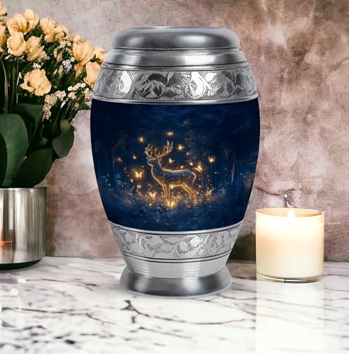 Image of Deer Urn Small Urns for Women Human Ashes 1 Large & 4 Small | Large Funeral Urn for Mom & Dad, Large Cremation Urns, Adult Large Urns for Male & Female