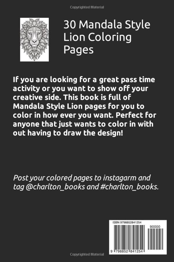 Miniatura 2 de Mandala Style Lion Adult Coloring Book