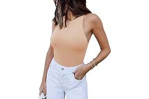 Women’s Sensuous Sleeveless Racer Back Halter Neck Bodysuit Tank Top