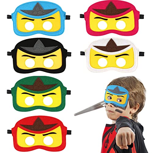 Puduoy 6 Stück Kinder Party Masken, Anime Geburtstag Mitgebsel, Spielzeug Party Masken, Filz Cosplay Party Masken für Kinder Halloween Geburtstags Party Junge und Mädchen Cover
