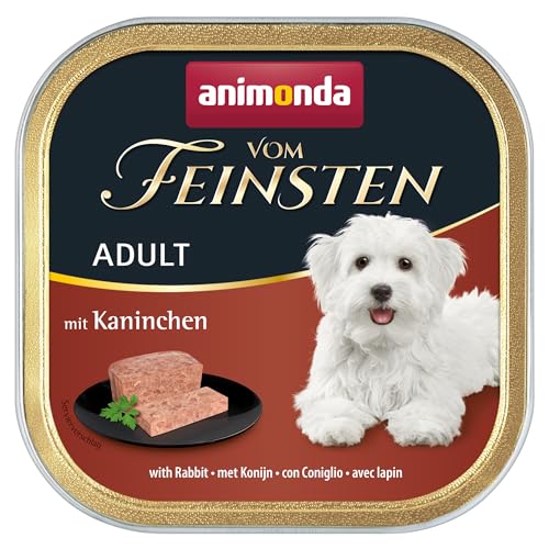 animonda vom Feinsten Hundefutter nass mit Kaninchen (6 x 150g), getreidefreies Hundefutter ohne Zucker, mit frischen, fleischigen Zutaten