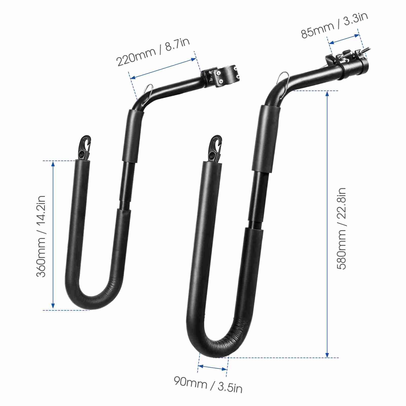 Moved By Bikes Support de planche de surf en alliage d'aluminium et mousse compatible avec les shortboards, Boogie, snowboards et