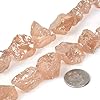 Champagne Coated Clear Quartz Crystal Nugget Raw Graduated Beads Strand 2mm Hole Drilled #1