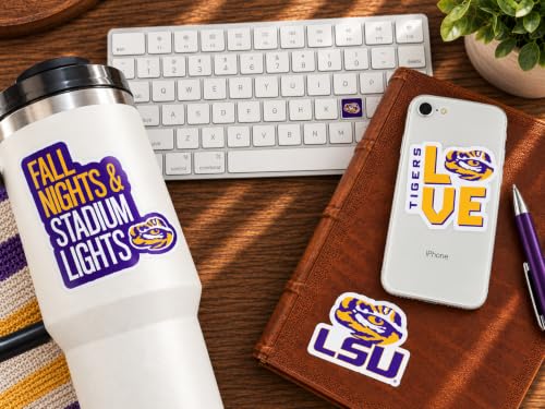 Image of LSU Stickers Decals Merch Car Sticker Tigers Football Waterproof 14 Pc
