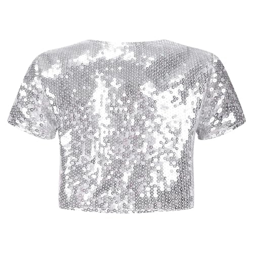 Kids Sequin Short Sleeve Bolero Open Front Cardigan Shrug Outerwear Dress Cover up2