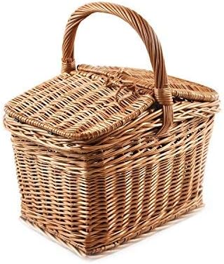 Rattan picnic & shopping basket with two lids and seal pm24/029