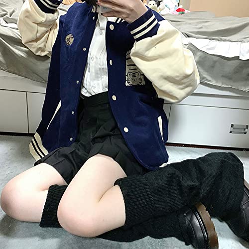 Image of WODECASA Girls Kawaii Leg Warmers Knitted Flared Leg Sleeves Goth Crochet Baggy Cuff Ankle Heap Socks
