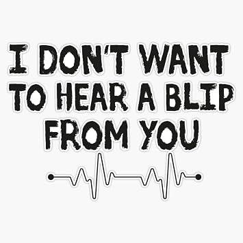 I Don T Want to Hear A Blip from You Bumper Sticker Vinyl Decal 5"