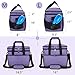 Teamoy Dog Travel Bag, Airline Approved Pet Travel Tote Organizer, Double Layer Dog Supply Bag with Multi-Function Pockets, 2 Food Containers, 2 Foldable Bowls, 1 Placemat for Weekend Away, Purple